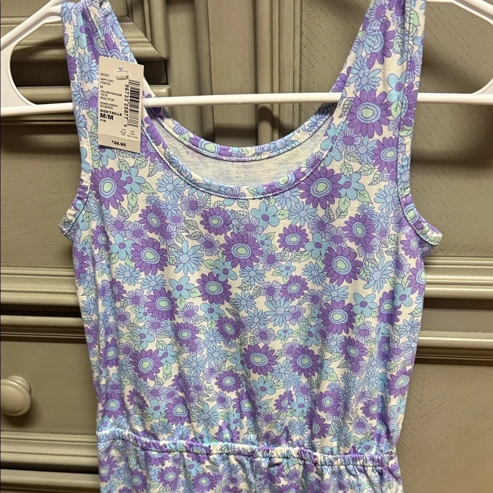 The Children's Place Floral romper- Lavender and Sky Blue